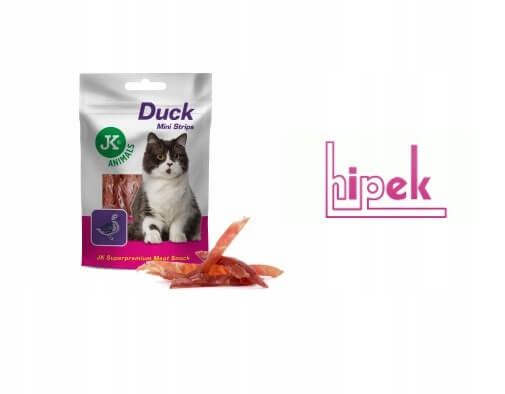 Jk Animals Meat Snack Cat Duck Mini Strips – suszone paski kaczki dla kotów 50g