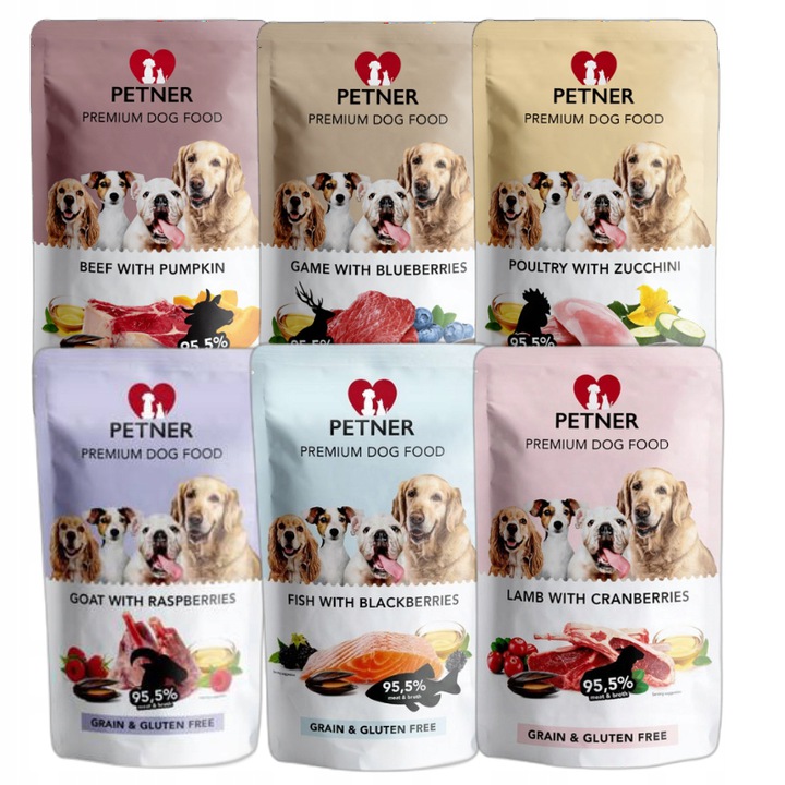 Petner Adult Dog - Mix Smaków 12X500g 